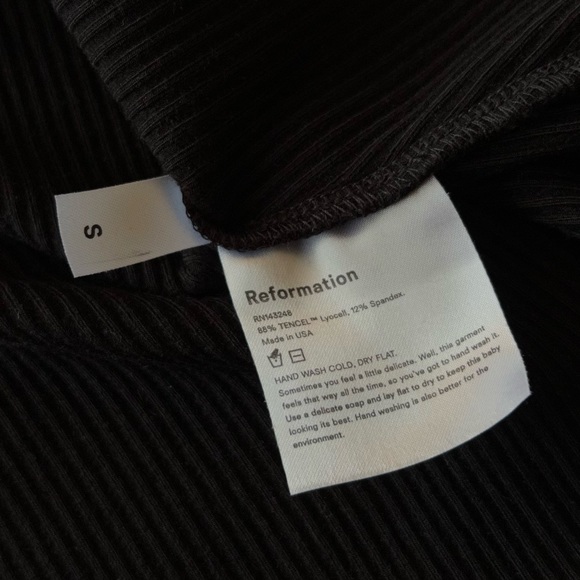 Reformation Chapel Ruffle Black Mini Dress - Picture 3 of 5